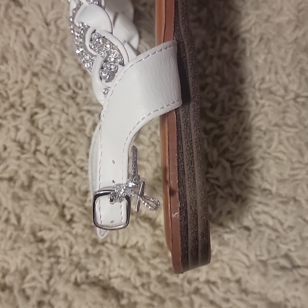 White Rhinestone Sandals - Picture 5 of 5